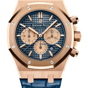 Audemars Piguet Royal Oak Chronograph Rose Gold Blue Dial Blue Leather (Reference # 26331OR.OO.D315CR.01)