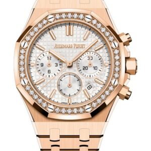 Audemars Piguet Royal Oak Chronograph Selfwinding Chronograph 38mm White Dial Diamond Bezel Reference # 26715OR.ZZ.1356OR.01