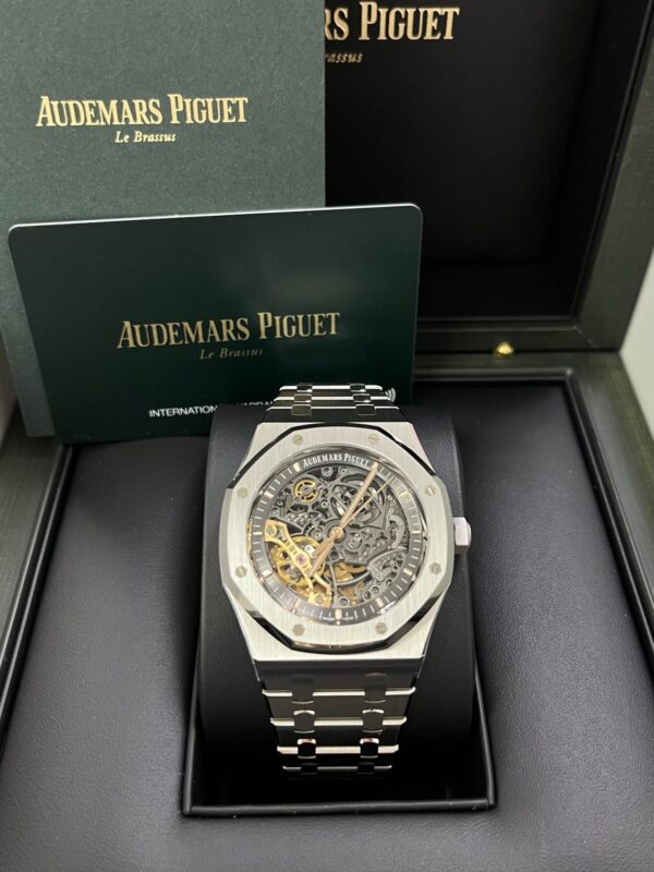 Audemars Piguet Royal Oak Double Balance Wheel Openwork/ Stainless Steel/ Skeleton Dial (Ref#15407ST.OO.1220ST.01) - Image 4