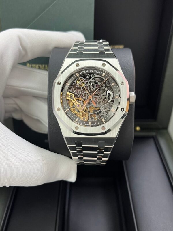 Audemars Piguet Royal Oak Double Balance Wheel Openwork/ Stainless Steel/ Skeleton Dial (Ref#15407ST.OO.1220ST.01) - Image 11