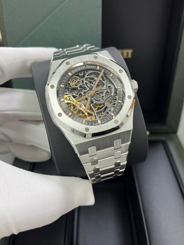 Audemars Piguet Royal Oak Double Balance Wheel Openwork/ Stainless Steel/ Skeleton Dial (Ref#15407ST.OO.1220ST.01) - Image 5