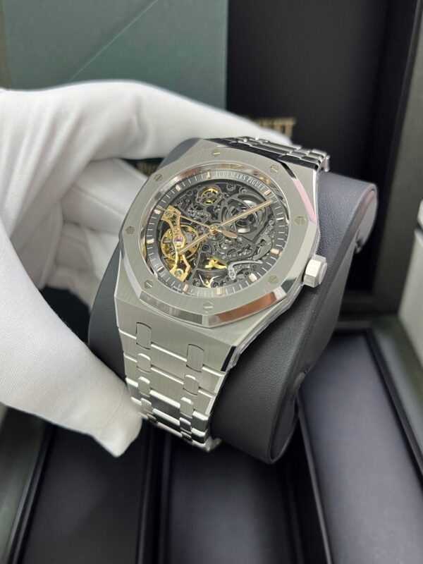Audemars Piguet Royal Oak Double Balance Wheel Openwork/ Stainless Steel/ Skeleton Dial (Ref#15407ST.OO.1220ST.01) - Image 10