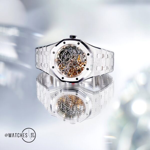 Audemars Piguet ROYAL OAK DOUBLE BALANCE WHEEL OPENWORKED Frosted Skeleton 37mm (Ref # 15466BC.GG.1259BC.01) - Image 9