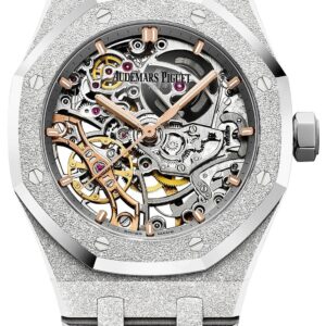 Audemars Piguet ROYAL OAK DOUBLE BALANCE WHEEL OPENWORKED Frosted Skeleton 37mm (Ref # 15466BC.GG.1259BC.01)