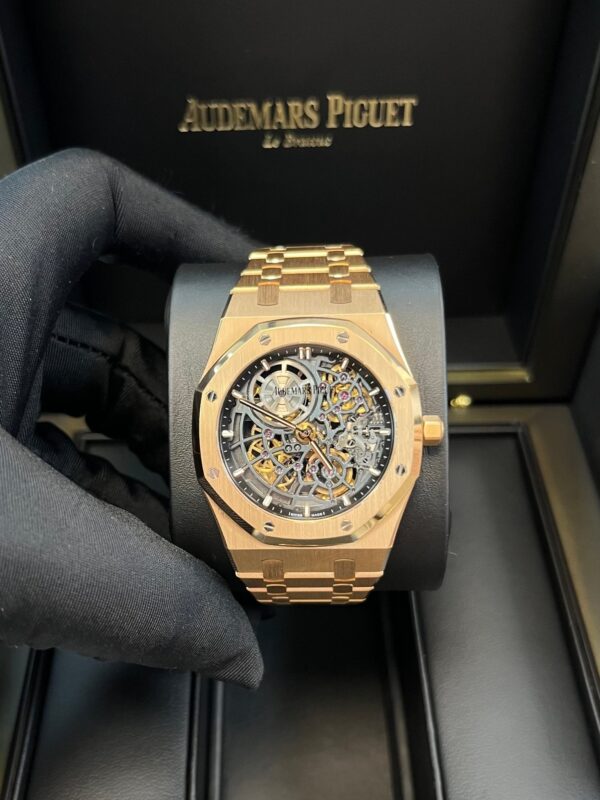 Audemars Piguet Royal Oak Openworked "Jumbo" Extra-Thin Squelette Rose Gold "50th Anniversary" Reference # 16204OR.OO.1240OR.01 - Image 13
