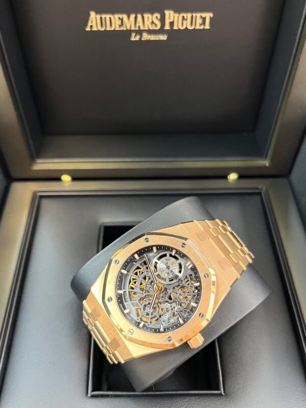 Audemars Piguet Royal Oak Openworked "Jumbo" Extra-Thin Squelette Rose Gold "50th Anniversary" Reference # 16204OR.OO.1240OR.01 - Image 11