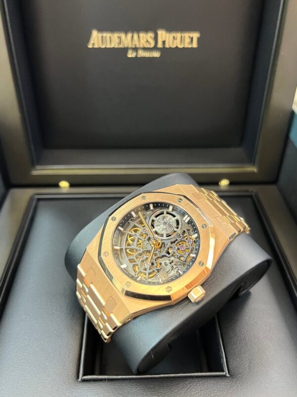 Audemars Piguet Royal Oak Openworked "Jumbo" Extra-Thin Squelette Rose Gold "50th Anniversary" Reference # 16204OR.OO.1240OR.01 - Image 8