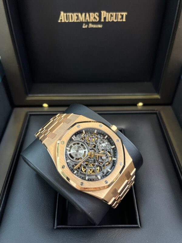 Audemars Piguet Royal Oak Openworked "Jumbo" Extra-Thin Squelette Rose Gold "50th Anniversary" Reference # 16204OR.OO.1240OR.01 - Image 7