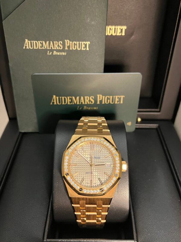Audemars Piguet Royal Oak Lady 37mm Rose Gold Diamond Bezel Grey Dial 15451OR.ZZ.1256OR.02 - Image 10