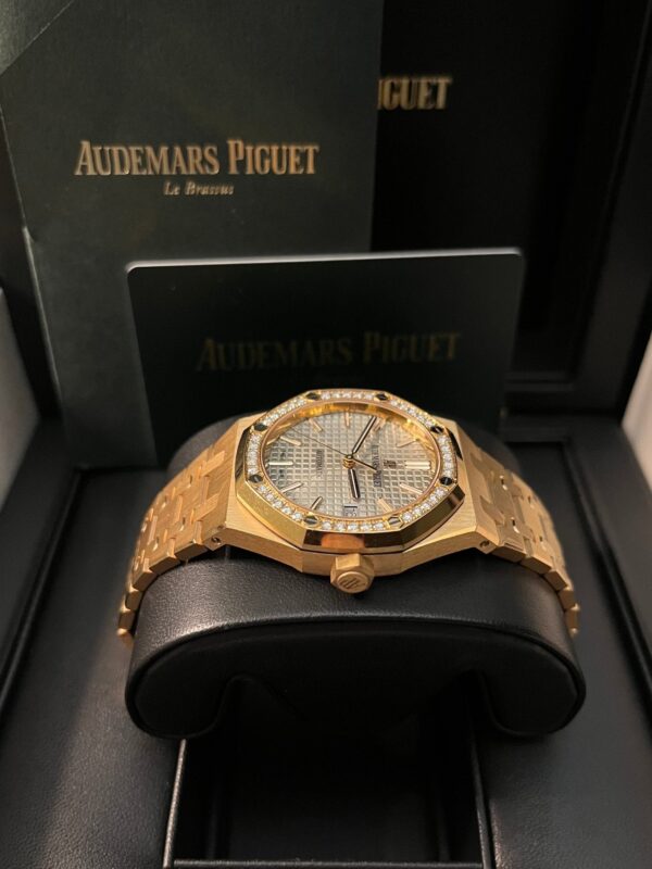 Audemars Piguet Royal Oak Lady 37mm Rose Gold Diamond Bezel Grey Dial 15451OR.ZZ.1256OR.02 - Image 6
