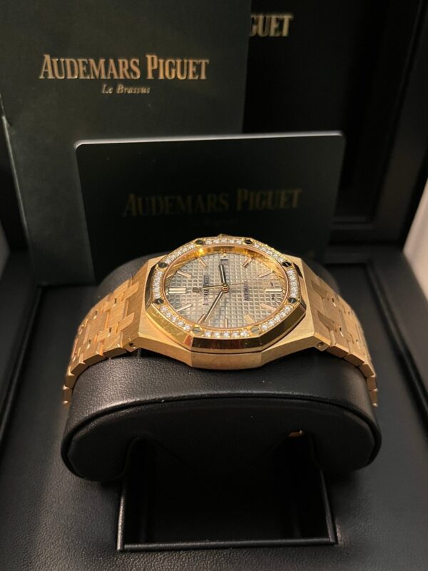 Audemars Piguet Royal Oak Lady 37mm Rose Gold Diamond Bezel Grey Dial 15451OR.ZZ.1256OR.02 - Image 5