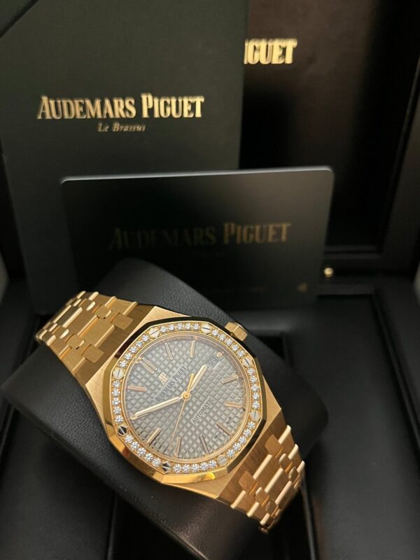 Audemars Piguet Royal Oak Lady 37mm Rose Gold Diamond Bezel Grey Dial 15451OR.ZZ.1256OR.02 - Image 8