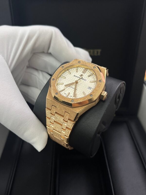 Audemars Piguet Royal Oak Lady Ladies 37mm Frosted Rose Gold White Dial 15454OR.GG.1259OR.01 - Image 8