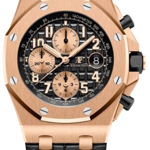 Audemars Piguet Royal Oak Offshore Selfwinding Chronograph / Rose Gold/ Black Dial/ Rose Sub-Dials/ Ceramic Bezel (Ref#26470OR.OO.A002CR.02)