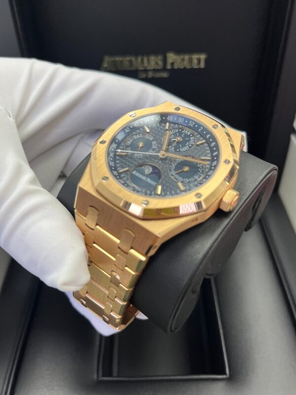 Audemars Piguet Royal Oak Perpetual Calendar/ 18k Rose Gold/ Blue Dial/ Blue Sub-Dials (Ref#26574OR.OO.1220OR.02) - Image 2