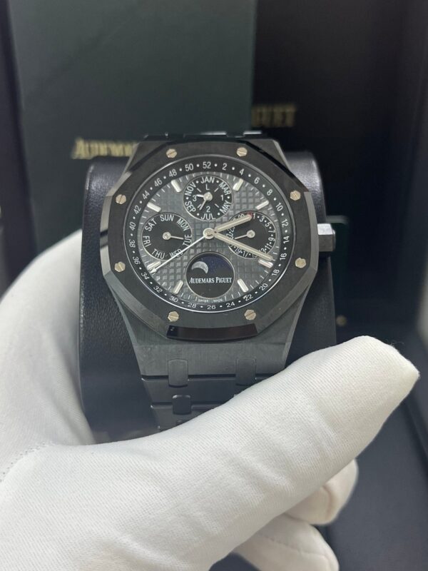 Audemars Piguet Royal Oak Perpetual Calendar/ Black Ceramic/ Black Dial/ Black Sub_Dials/ Black Ceramic Bezel (Ref#26579CE.OO.1225CE.01) - Image 9