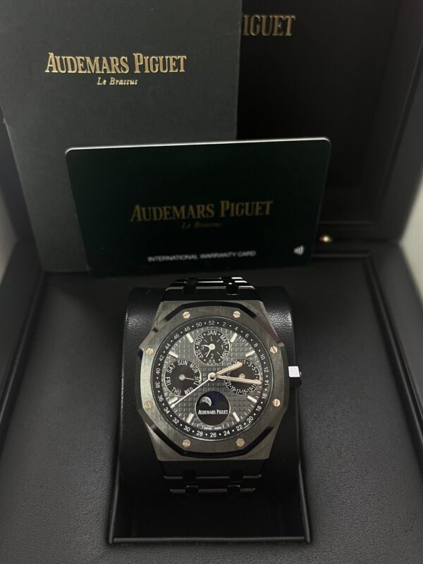 Audemars Piguet Royal Oak Perpetual Calendar/ Black Ceramic/ Black Dial/ Black Sub_Dials/ Black Ceramic Bezel (Ref#26579CE.OO.1225CE.01) - Image 7