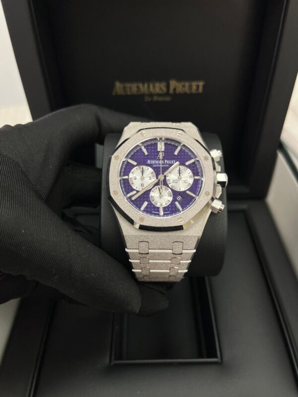 Audemars Piguet Royal Oak Selfwinding Chronograph Frosted White Gold Purple Dial LIMITED EDITION OF 200 (Ref # 26331BC.GG.1224BC.01) - Image 6