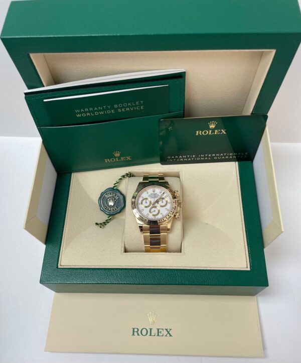 Rolex Yellow Gold Cosmograph Daytona 40 Watch - White Index Dial (Ref # 116508) - Image 10