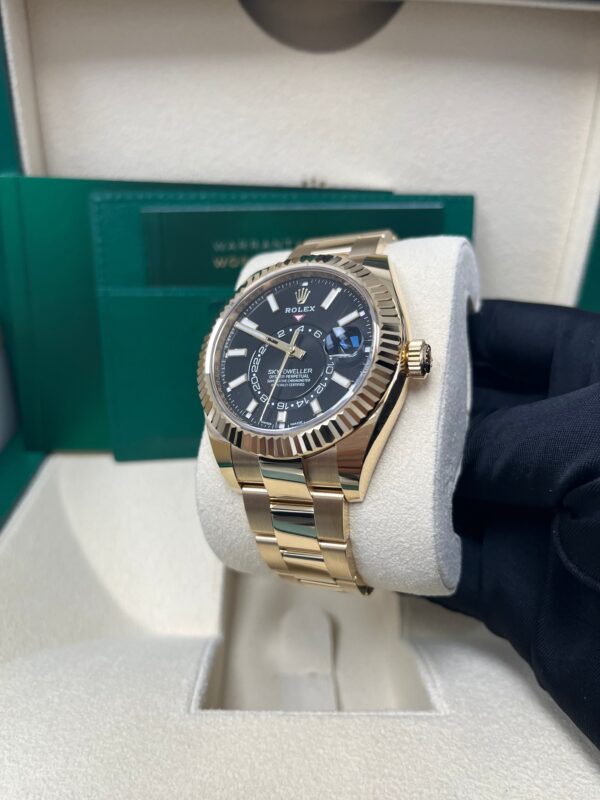 Rolex Yellow Gold Sky-Dweller Watch - Black Index Dial - Oyster Bracelet (Ref# 326938) - Image 7
