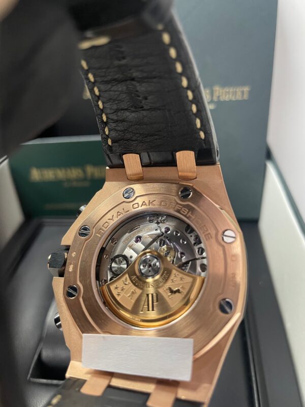 Audemars Piguet Royal Oak Offshore Selfwinding Chronograph / Rose Gold/ Black Dial/ Rose Sub-Dials/ Ceramic Bezel (Ref#26470OR.OO.A002CR.02) - Image 7