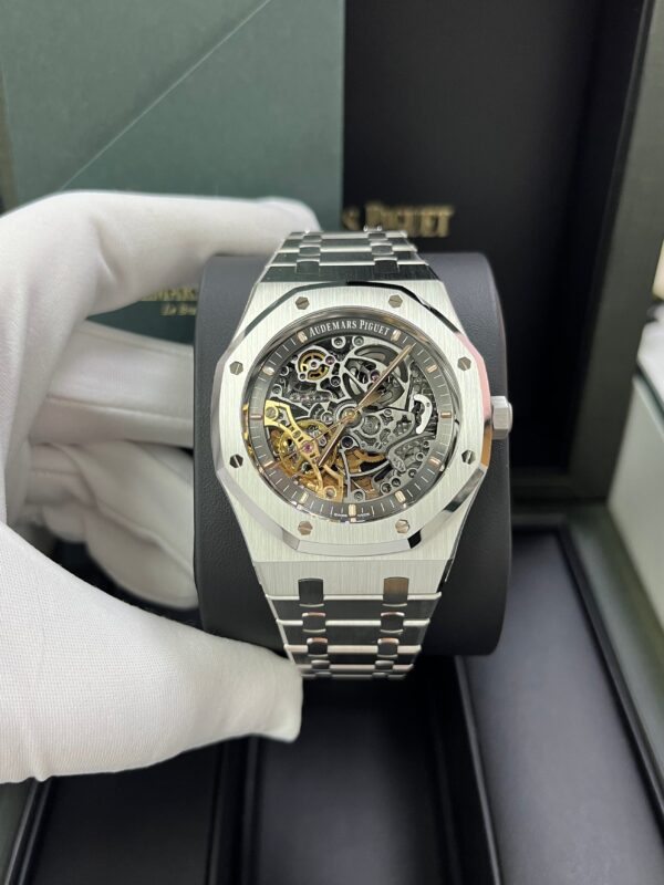 Audemars Piguet Royal Oak Double Balance Wheel Openwork/ Stainless Steel/ Skeleton Dial (Ref#15407ST.OO.1220ST.01) - Image 8
