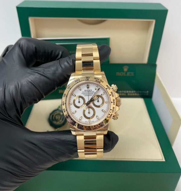 Rolex Yellow Gold Cosmograph Daytona 40 Watch - White Index Dial (Ref # 116508) - Image 5