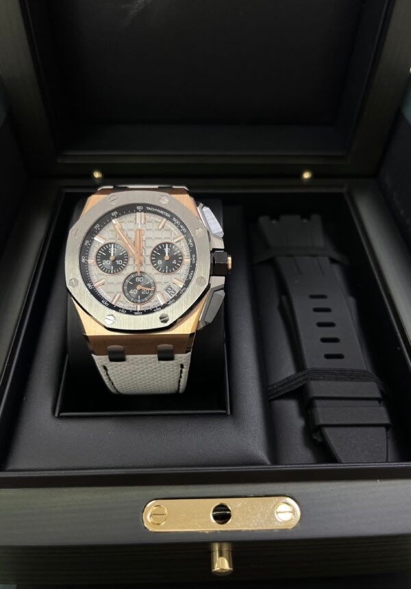Audemars Piguet Royal Oak Offshore Chronograph 43mm Chronograph 18k Rose Gold and Titanium Grey Dial Ref# 26420OI.OO.A015VE.01 - Image 5