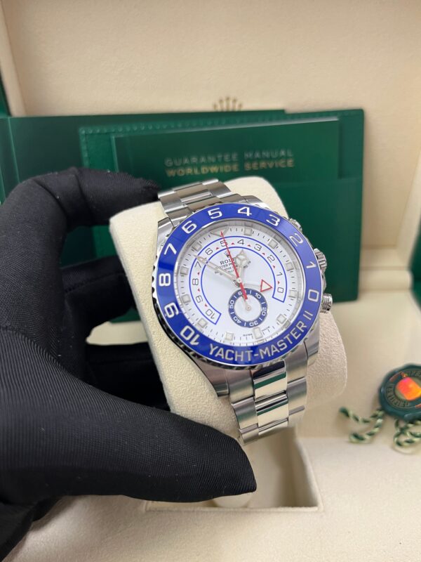 Rolex Yacht-Master II Stainless Steel - Matte White Mercedes Dial (Ref# 116680) - Image 8