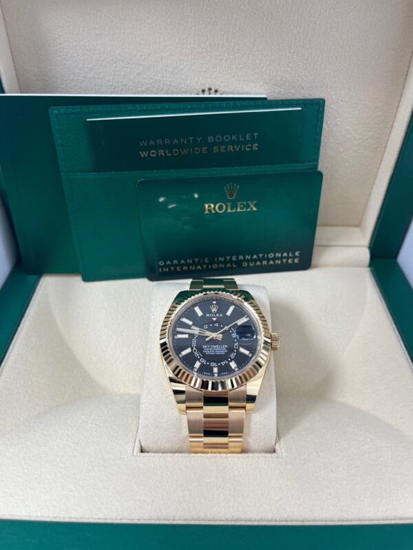 Rolex Yellow Gold Sky-Dweller Watch - Black Index Dial - Oyster Bracelet (Ref# 326938) - Image 2