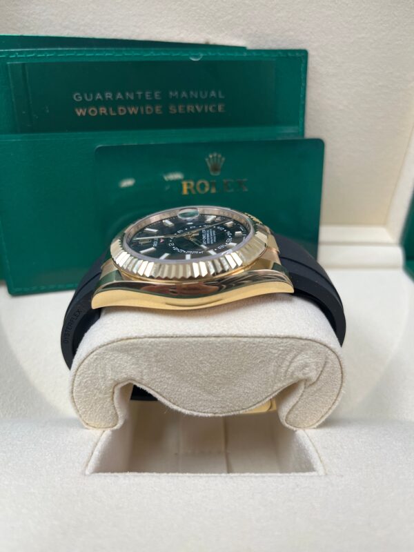 Rolex Yellow Gold Sky-Dweller Watch - Black Index Dial - Oysterflex Bracelet (Ref# 326238) - Image 7
