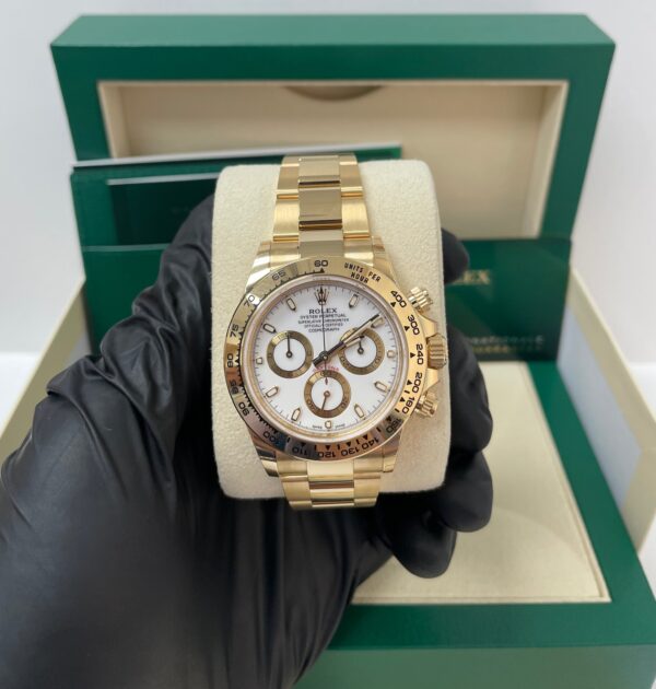 Rolex Yellow Gold Cosmograph Daytona 40 Watch - White Index Dial (Ref # 116508) - Image 7