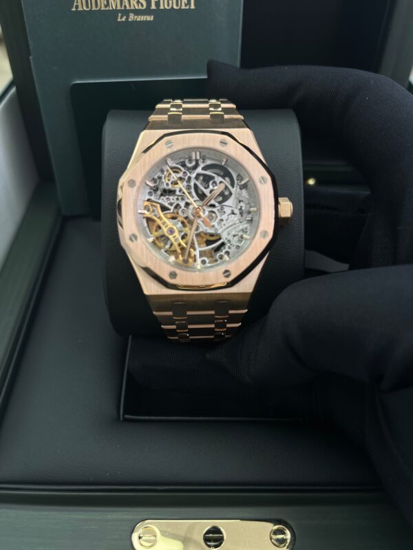 Audemars Piguet Royal Oak - 37mm Skeleton Rose Gold - Double Balance Wheel Openworked -PreOwned (Ref# 15467OR.OO.1256OR.01) - Image 6