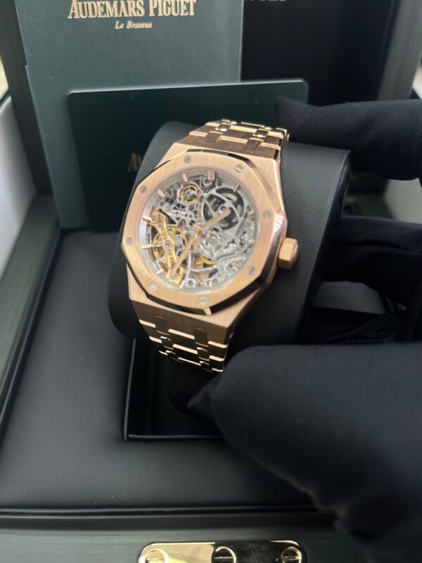 Audemars Piguet Royal Oak - 37mm Skeleton Rose Gold - Double Balance Wheel Openworked -PreOwned (Ref# 15467OR.OO.1256OR.01) - Image 7