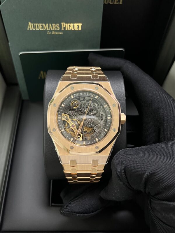 Audemars Piguet Royal Oak Rose Gold 41mm Double Balance Wheel Openwork Skeleton (Ref # 15407OR.OO.1220OR.01) - Image 4