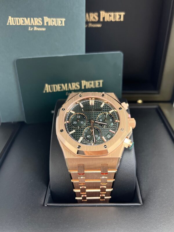 Audemars Piguet Royal Oak Chronograph 41mm Rose Gold Green Dial 26240or.oo.1320or.08 - Image 6