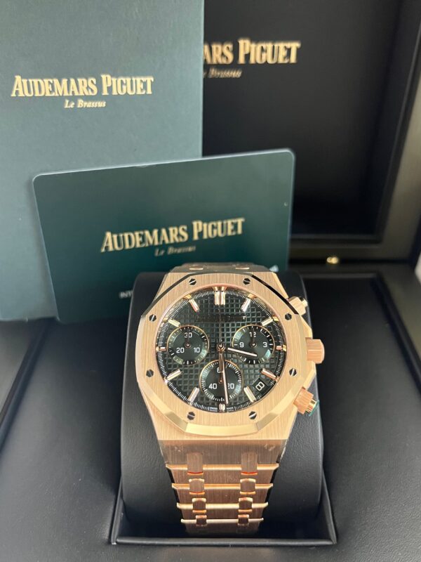Audemars Piguet Royal Oak Chronograph 41mm Rose Gold Green Dial 26240or.oo.1320or.08 - Image 7