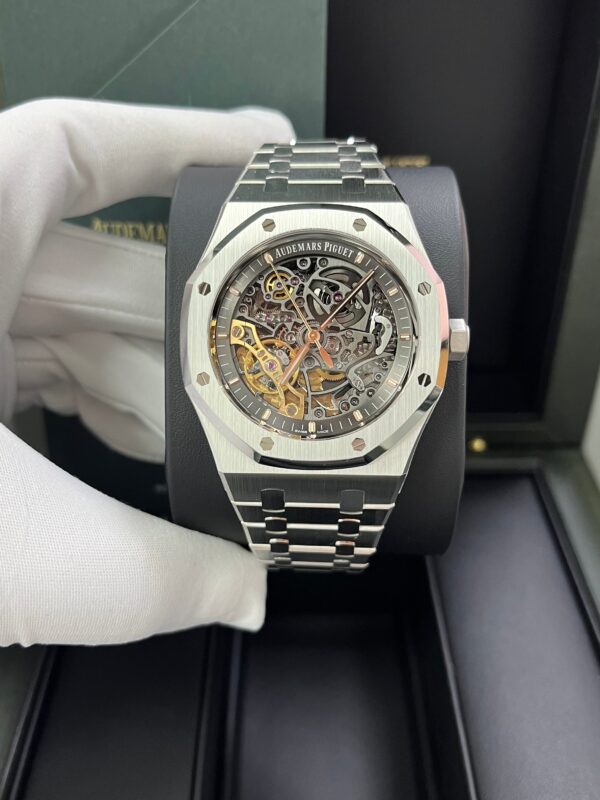 Audemars Piguet Royal Oak Double Balance Wheel Openwork/ Stainless Steel/ Skeleton Dial (Ref#15407ST.OO.1220ST.01) - Image 11