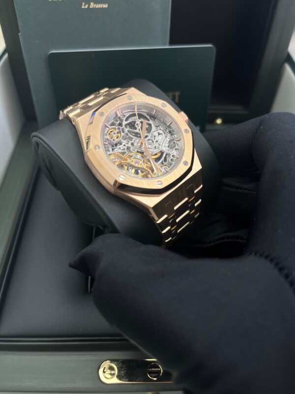 Audemars Piguet Royal Oak - 37mm Skeleton Rose Gold - Double Balance Wheel Openworked -PreOwned (Ref# 15467OR.OO.1256OR.01) - Image 9