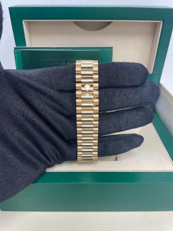 Rolex Yellow Gold Day-Date 40 Watch - Yellow Gold Bezel - Champagne Baguette Diamond Dial - President Bracelet ( Ref# 228348RBR) - Image 5
