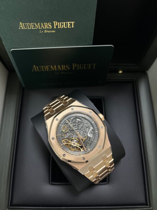 Audemars Piguet Royal Oak Rose Gold 41mm Double Balance Wheel Openwork Skeleton (Ref # 15407OR.OO.1220OR.01) - Image 13