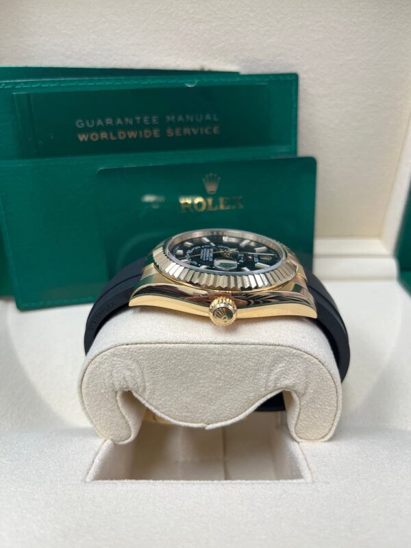 Rolex Yellow Gold Sky-Dweller Watch - Black Index Dial - Oysterflex Bracelet (Ref# 326238) - Image 8