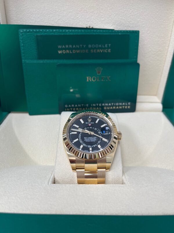 Rolex Yellow Gold Sky-Dweller Watch - Black Index Dial - Oyster Bracelet (Ref# 326938) - Image 6