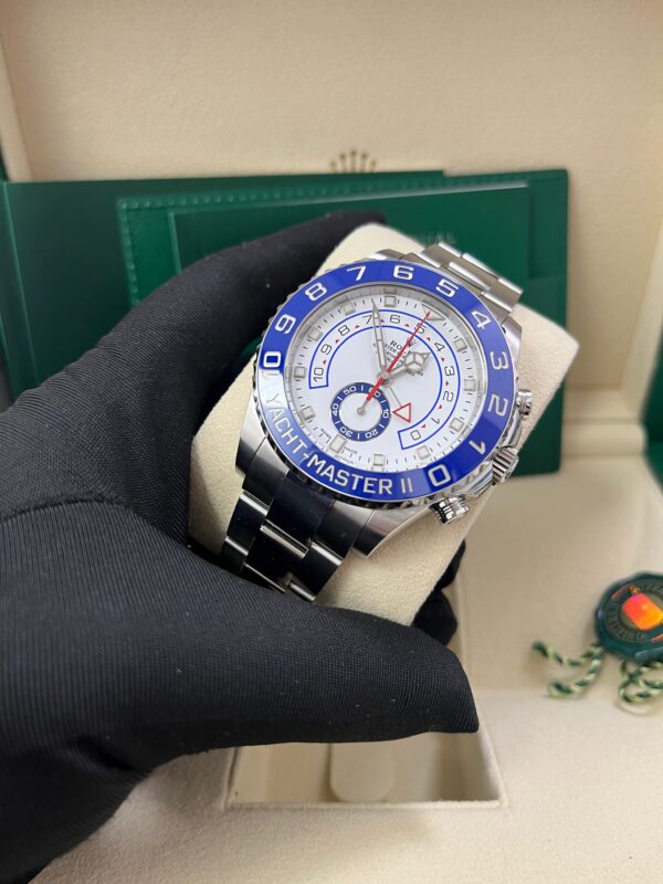 Rolex Yacht-Master II Stainless Steel - Matte White Mercedes Dial (Ref# 116680) - Image 9