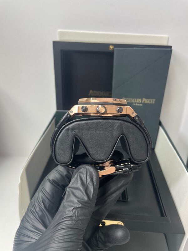 Audemars Piguet Royal Oak Offshore Selfwinding Chronograph / Rose Gold/ Black Dial/ Rose Sub-Dials/ Ceramic Bezel (Ref#26470OR.OO.A002CR.02) - Image 8