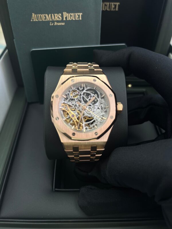 Audemars Piguet Royal Oak - 37mm Skeleton Rose Gold - Double Balance Wheel Openworked -PreOwned (Ref# 15467OR.OO.1256OR.01) - Image 5