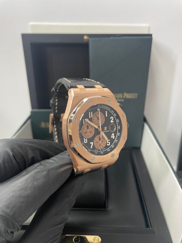 Audemars Piguet Royal Oak Offshore Selfwinding Chronograph / Rose Gold/ Black Dial/ Rose Sub-Dials/ Ceramic Bezel (Ref#26470OR.OO.A002CR.02) - Image 2