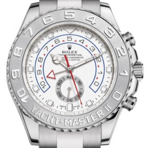 Rolex Yacht-Master II White Gold / White Dial / 44mm Platinum Bezel 116689