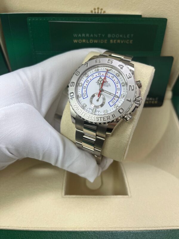 Rolex Yacht-Master II White Gold / White Dial / 44mm Platinum Bezel 116689 - Image 5