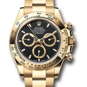 Rolex Yellow Gold Black Index Dial Daytona Oyster Bracelet 126508